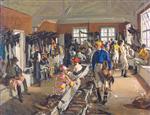 John Lavery  - Bilder Gemälde - The Jockeys' Dressing Room at Ascot