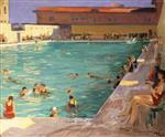 John Lavery  - Bilder Gemälde - The Peoples' Pool, Palm Beach