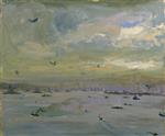 John Lavery  - Bilder Gemälde - The Principal Base of the Grand Fleet