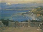 John Lavery  - Bilder Gemälde - The Rising Moon, Tangier Bay