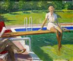 John Lavery  - Bilder Gemälde - The Viscountess Castlerosse, Palm Springs