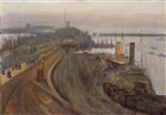 John Lavery  - Bilder Gemälde - Twilight, the Naval Base, Granton