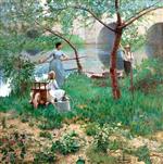 John Lavery  - Bilder Gemälde - Under the Cherry Tree