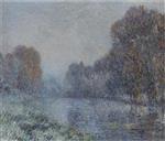 Gustave Loiseau  - Bilder Gemälde - By the Eure River - Hoarfrost