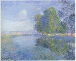 Gustave Loiseau  - Bilder Gemälde - By the River in Autumn