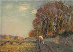 Gustave Loiseau  - Bilder Gemälde - Cart in an Autumn Landscape