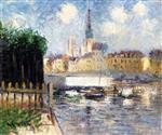 Gustave Loiseau  - Bilder Gemälde - Church by the River, Rouen