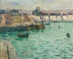 Gustave Loiseau  - Bilder Gemälde - In Front of the Port of Dieppe