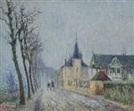 Gustave Loiseau  - Bilder Gemälde - Le Quai de Pothius a Pontoise, Temps Gris