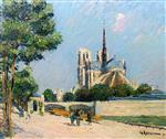Gustave Loiseau  - Bilder Gemälde - Notre-Dame de Paris, View from the Port de la Tournelle