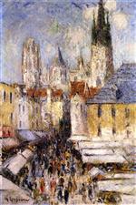 Gustave Loiseau  - Bilder Gemälde - Place de la basse vieille tour, Rouen