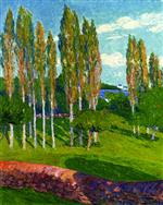 Gustave Loiseau  - Bilder Gemälde - Poplars in Spring