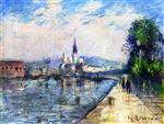 Gustave Loiseau  - Bilder Gemälde - Rouen, Banks of the Seine