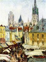 Gustave Loiseau  - Bilder Gemälde - Rue de l'Epicerie in Rouen