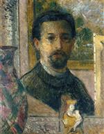 Gustave Loiseau  - Bilder Gemälde - Self Portrait with Statuette
