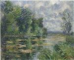 Gustave Loiseau  - Bilder Gemälde - Small arm of the Seine near Connelle