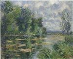 Gustave Loiseau  - Bilder Gemälde - Small arm of the Seine near Connelle