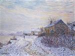 Gustave Loiseau  - Bilder Gemälde - Snow at Tournedos-sur-Seine