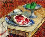 Gustave Loiseau  - Bilder Gemälde - Still Life, Leg of Lamb