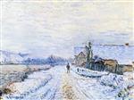 Gustave Loiseau  - Bilder Gemälde - The Effect of Snow at Tournedos