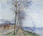 Gustave Loiseau  - Bilder Gemälde - The Oise at Pontoise