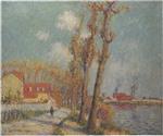 Gustave Loiseau  - Bilder Gemälde - The Oise at Pontoise