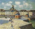 Gustave Loiseau  - Bilder Gemälde - The Quay at Dieppe in Sunlight