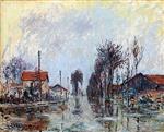 Gustave Loiseau  - Bilder Gemälde - The Red Roofs in Winter