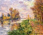 Gustave Loiseau  - Bilder Gemälde - The River in Autumn, Saint-Cyr du Vaudreuil