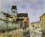 Gustave Loiseau  - Bilder Gemälde - The rue de St. Ouen after the Rain