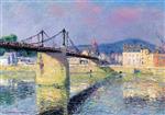 Gustave Loiseau  - Bilder Gemälde - The Suspension Bridge at Elbeuf