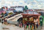 Gustave Loiseau  - Bilder Gemälde - The Tramway Station, Pont Corneille, Rouen
