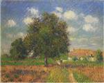 Gustave Loiseau  - Bilder Gemälde - Tree by the Field at Ble