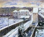 Gustave Loiseau  - Bilder Gemälde - View of Triel in the Snow