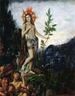 Gustave Moreau - Bilder Gemälde - Apollo Receiving the Shepherds' Offerings