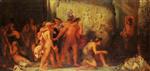 Gustave Moreau - Bilder Gemälde - Athenians Given to the Minotaur in the Cretan Labyrinth