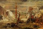 Gustave Moreau - Bilder Gemälde - Death Offers the Crown to the Tornament Vircor