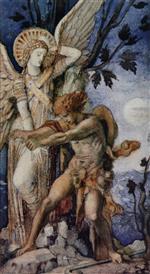 Gustave Moreau - Bilder Gemälde - Jacob and Angel