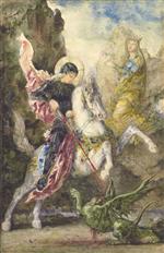 Gustave Moreau  - Bilder Gemälde - St. George and the Dragon