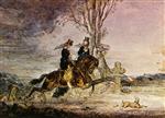 Gustave Moreau  - Bilder Gemälde - Two Modern Horsewomen