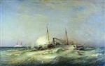 Alexei Petrowitsch Bogoljubow - Bilder Gemälde - A Battle in the Black Sea