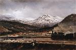 Alexei Petrowitsch Bogoljubow - Bilder Gemälde - A Mountain Landscape