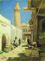 Alexei Petrowitsch Bogoljubow - Bilder Gemälde - A Street in Baku