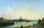 Alexei Petrowitsch Bogoljubow - Bilder Gemälde - A View of Smolny Monastery, St. Petersburg