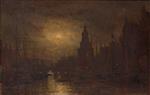 Alexei Petrowitsch Bogoljubow - Bilder Gemälde - Amsterdam by Moonlight