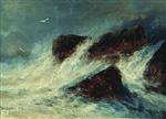 Alexei Petrowitsch Bogoljubow  - Bilder Gemälde - Cliffs in Brittany