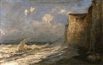 Alexei Petrowitsch Bogoljubow  - Bilder Gemälde - Etretat, Low Tide