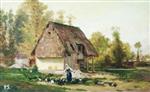 Alexei Petrowitsch Bogoljubow  - Bilder Gemälde - Farm in Veules in Autumn