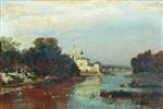 Alexei Petrowitsch Bogoljubow  - Bilder Gemälde - Landscape with a Church