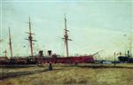 Alexei Petrowitsch Bogoljubow  - Bilder Gemälde - Launching the Ship